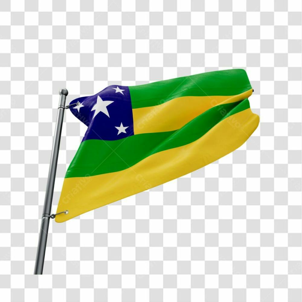 Bandeira Estado Sergipe Em 3D Fundo Transparente