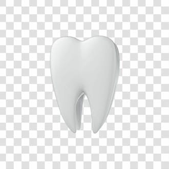 ícone 3d dente branco png transparente posição 01