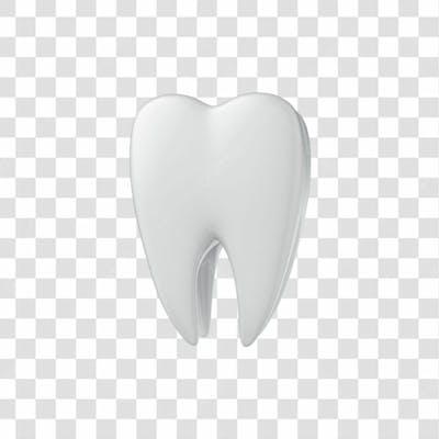 Ícone 3D Dente Branco Png Transparente Posição 01