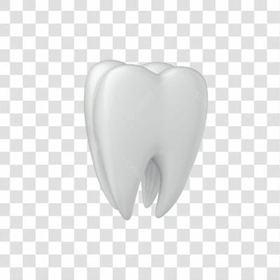 Ícone 3D Dente Branco Png Transparente Posição 03