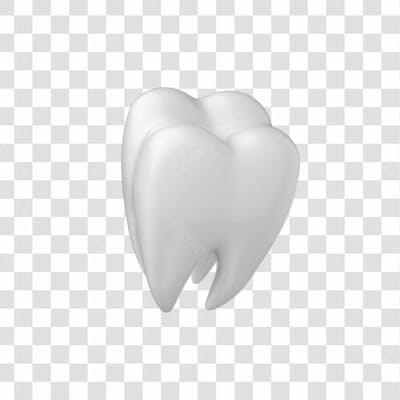 Ícone 3D Dente Branco Png Transparente Posição 04