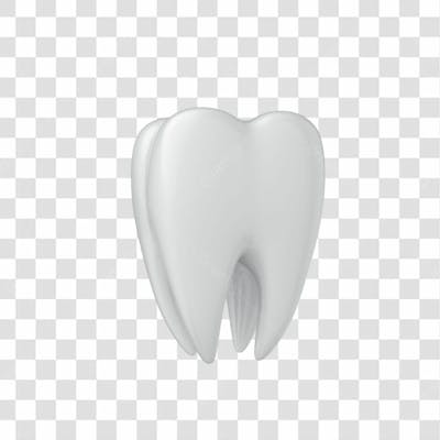 Ícone 3D Dente Branco Png Transparente Posição 05