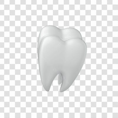 Ícone 3D Dente Branco Png Transparente Posição 06