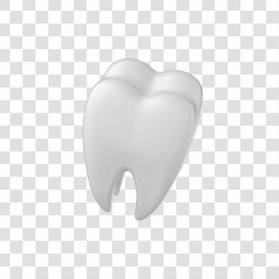 Ícone 3D Dente Branco Png Transparente Posição 07