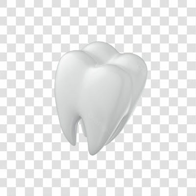 Ícone 3D Dente Branco Png Transparente Posição 08