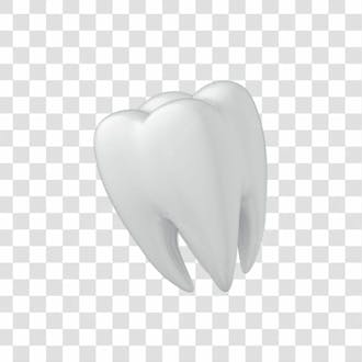 ícone 3d dente branco png transparente posição 09