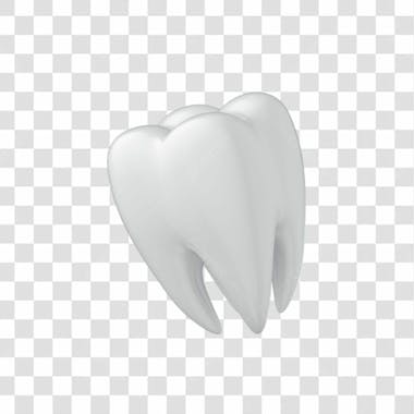 ícone 3d dente branco png transparente posição 09