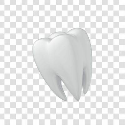 Ícone 3D Dente Branco Png Transparente Posição 09
