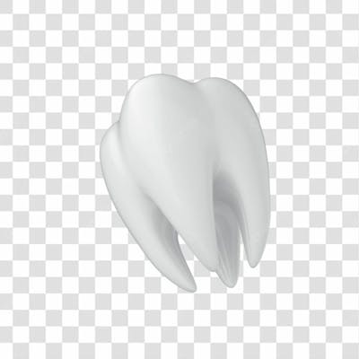 Ícone 3D Dente Branco Png Transparente Posição 13