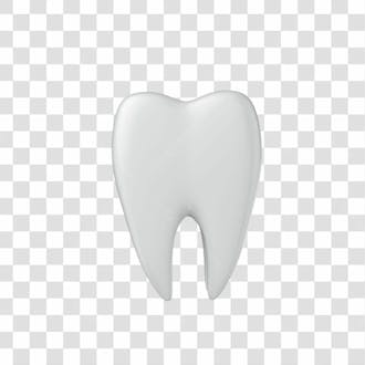 ícone 3d dente branco png transparente posição 15