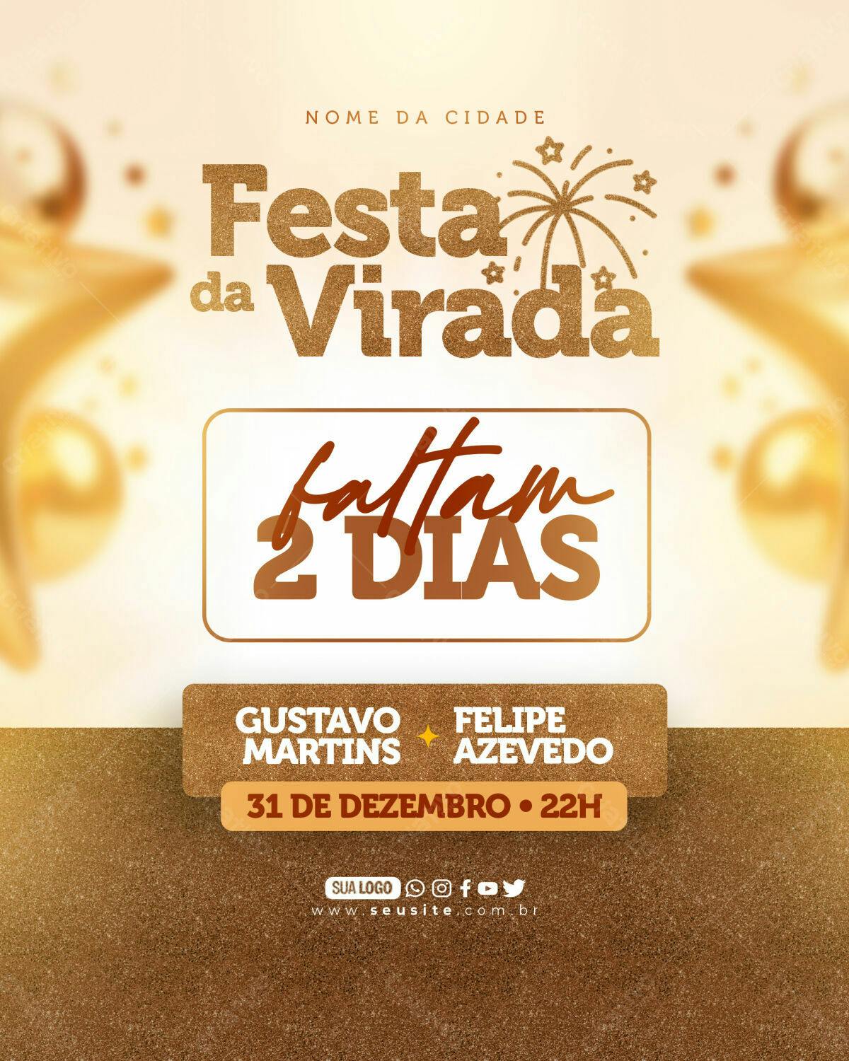 Flyer Festa da Virada PSD Editável