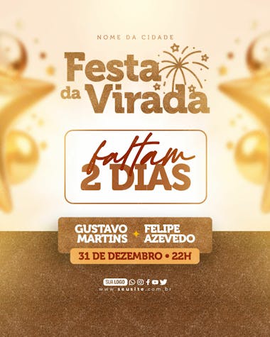 Flyer festa da virada contagem