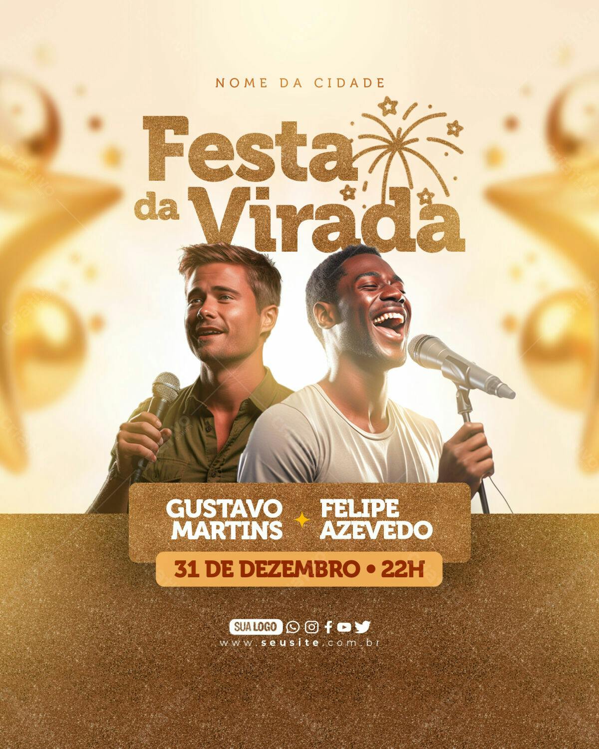 Flyer Festa da Virada PSD Editável