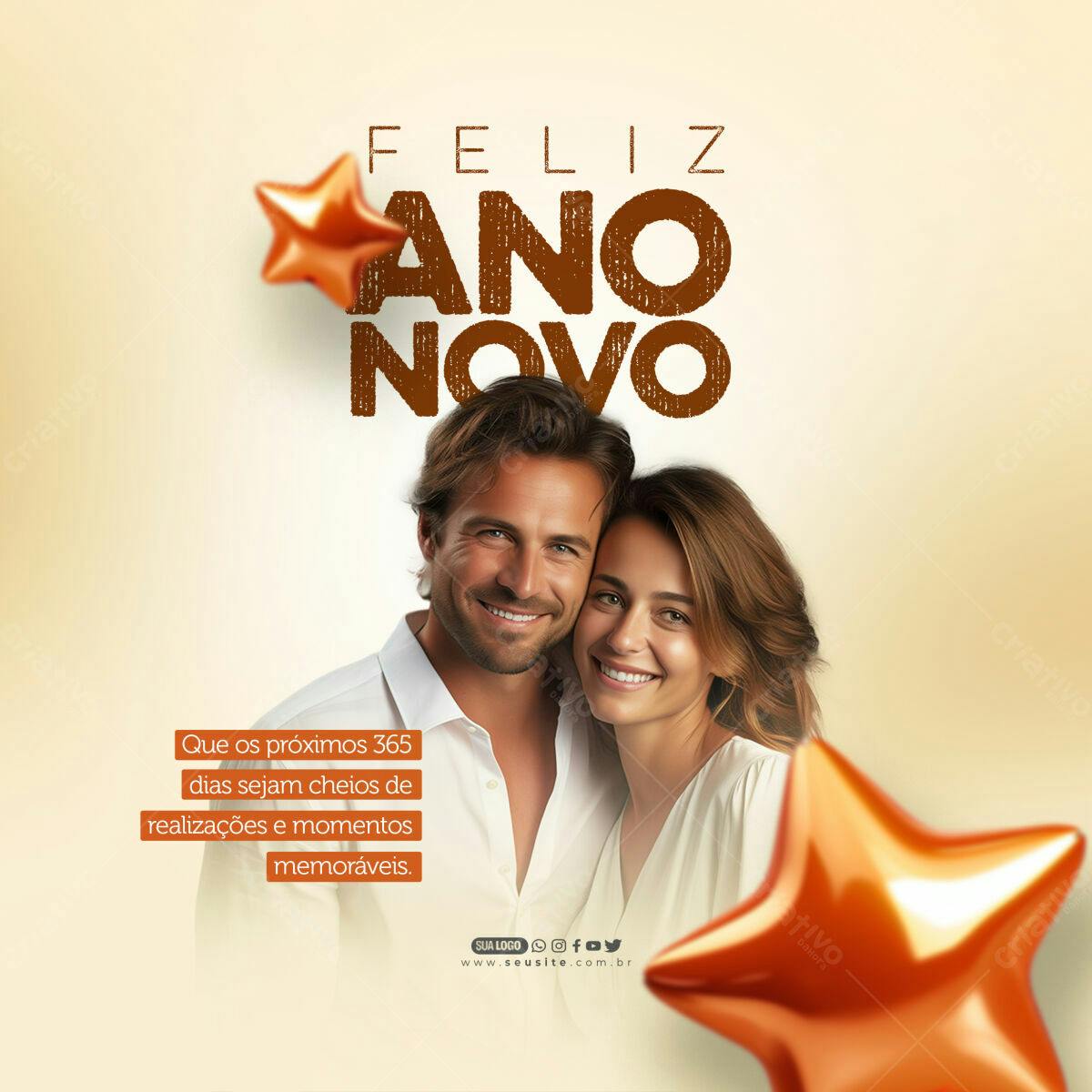Postagem Feliz Ano Novo PSD Editável