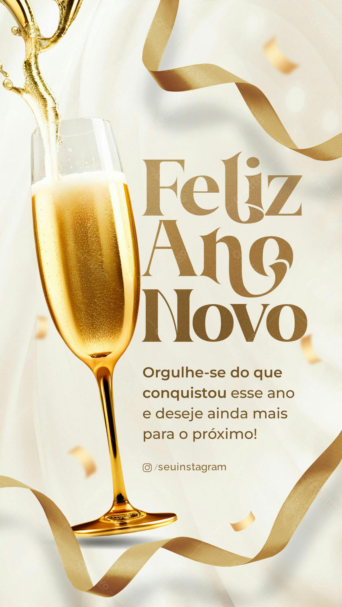 Flyer Feliz Ano Novo PSD Editável