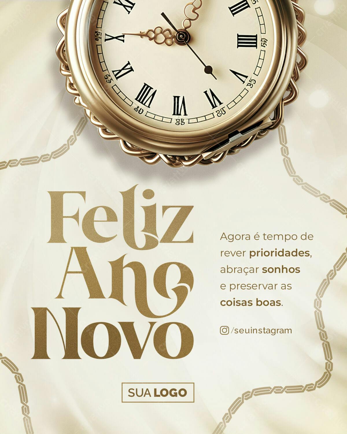 Postagem Feliz Ano Novo PSD Editável