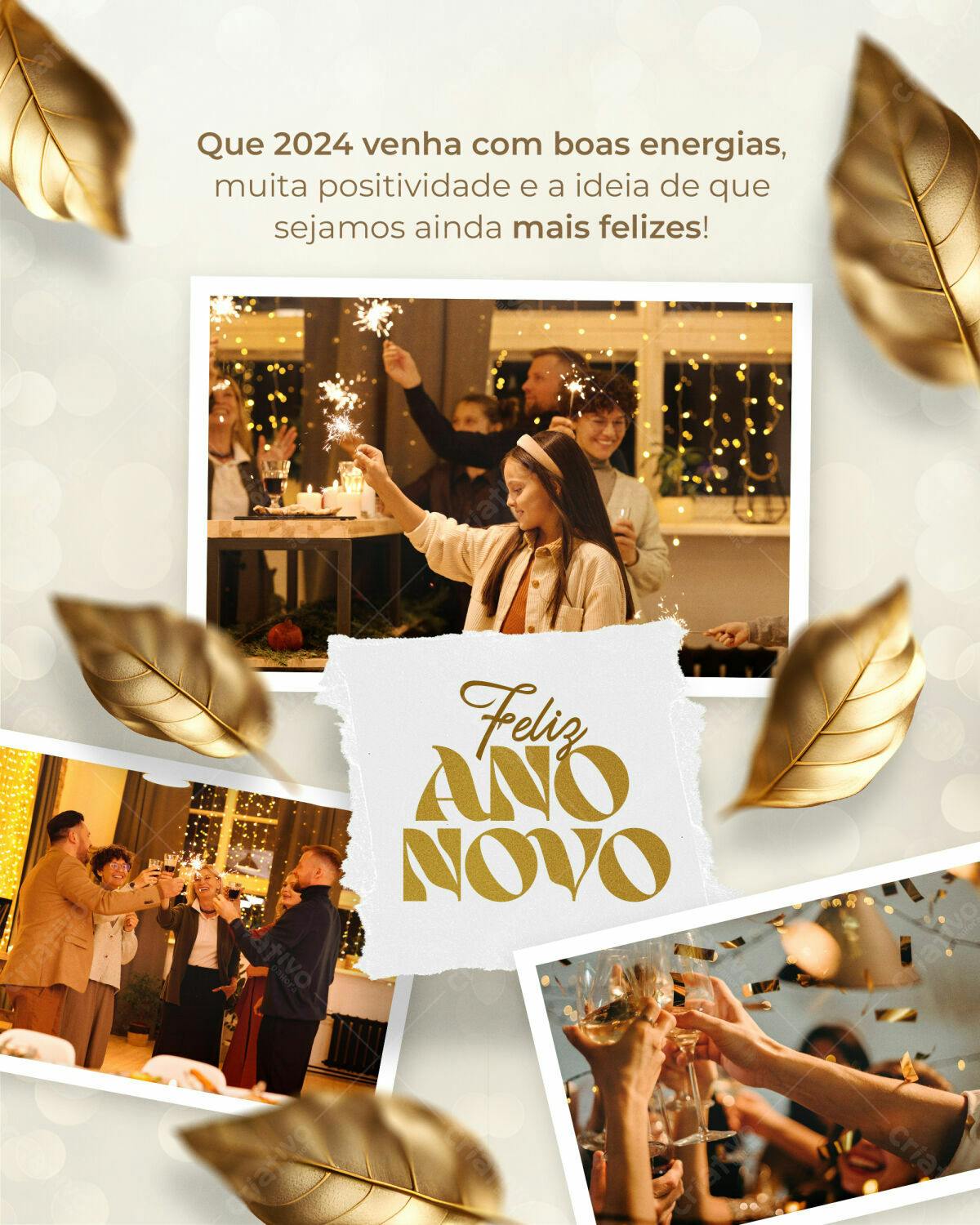 Postagem Feliz Ano Novo PSD Editável