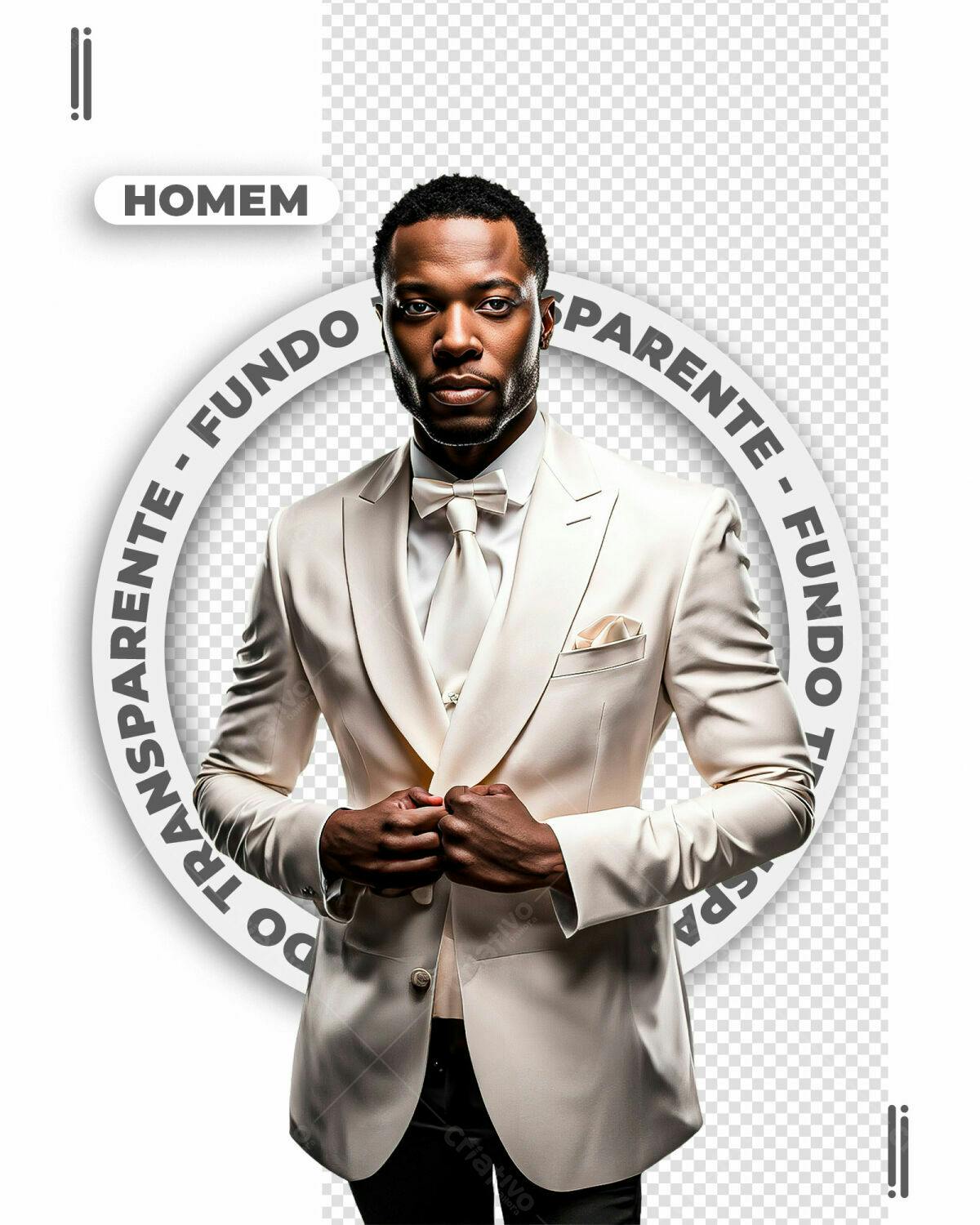 Psd Mockup Homem de Terno Bege PSD Editável