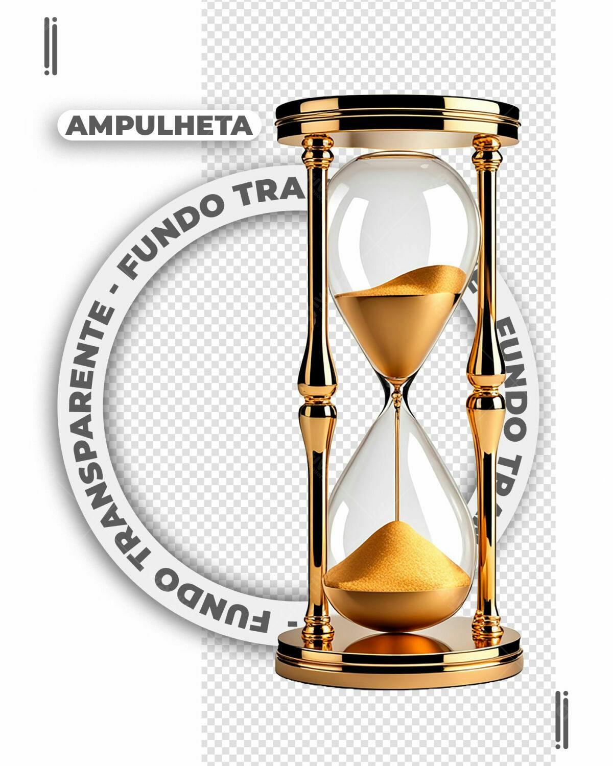 Ampulheta Dourada PSD Editável