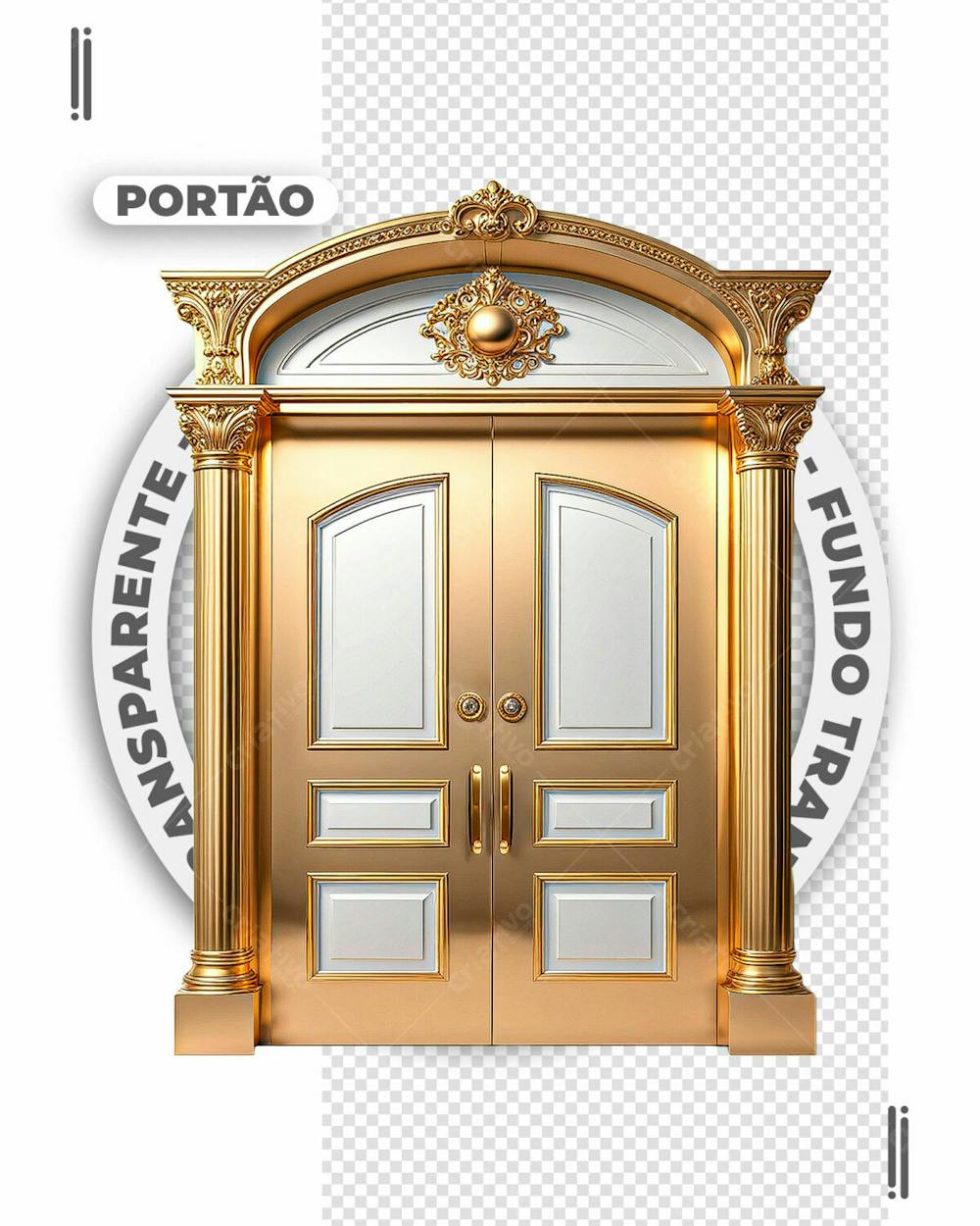 PORTÃO DOURADO | FELIZ ANO NOVO | IMAGEM SEM FUNDO | PNG | PSD EDITÁVEL