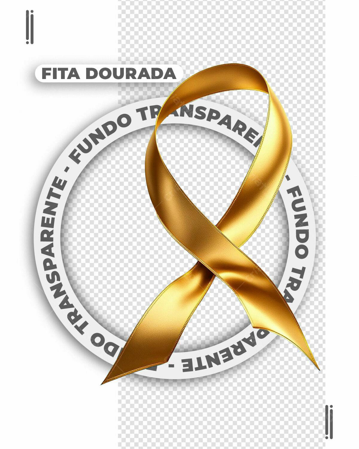 Fita Dourada em PSD para Design de Logo Editável