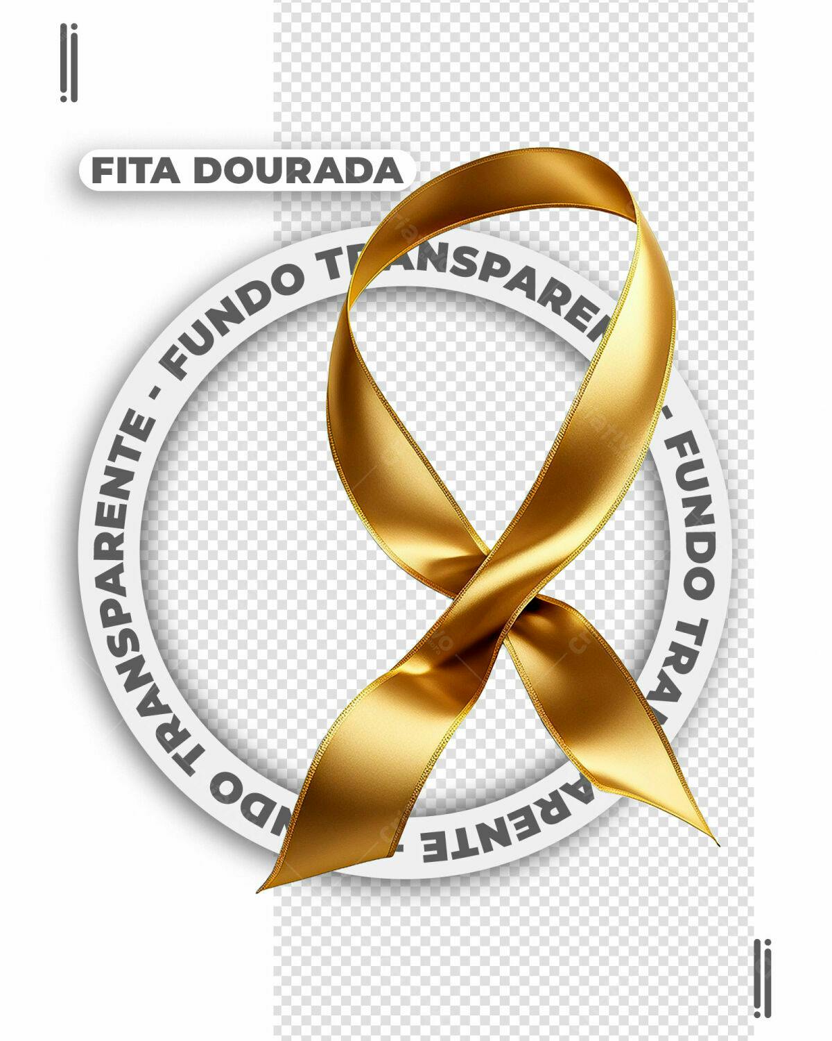 Moldura Fita Dourada PSD Editável