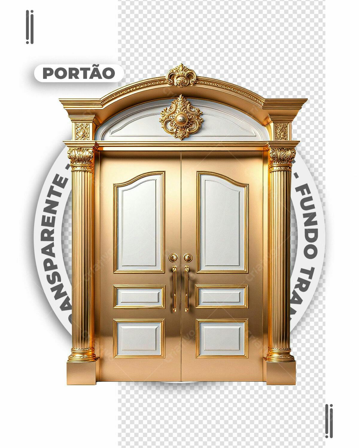 Portão de Luxo Dourado PSD Editável