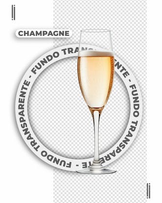 Taça de champagne | feliz ano novo | imagem sem fundo | png | psd editável