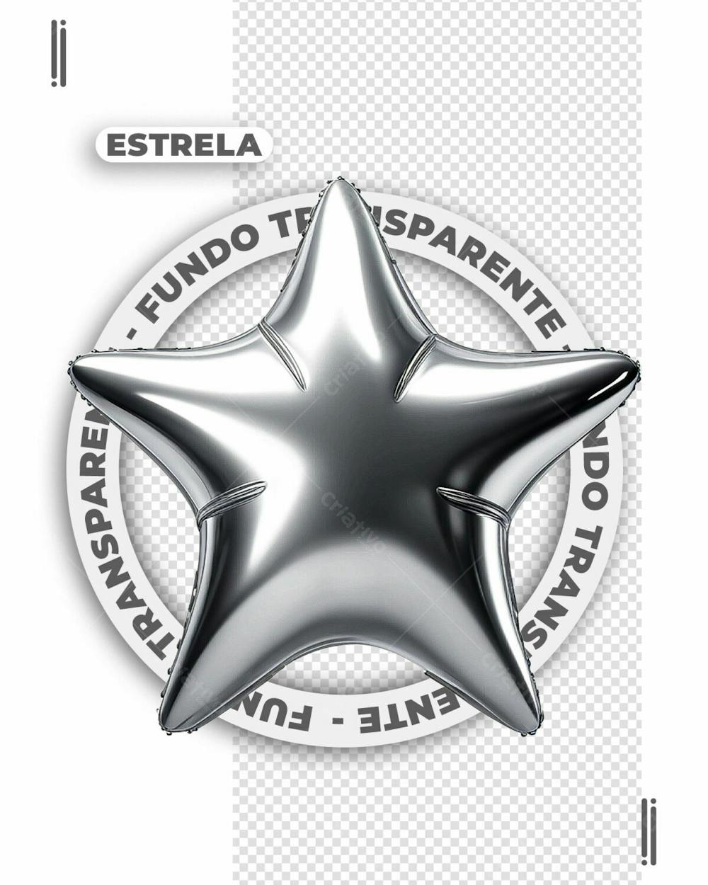 ESTRELA PRATEADA | FELIZ ANO NOVO | IMAGEM SEM FUNDO | PNG | PSD EDITÁVEL