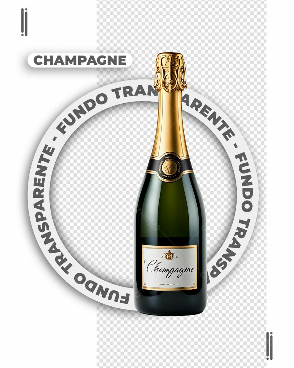 GARRAFA DE CHAMPAGNE | FELIZ ANO NOVO | IMAGEM SEM FUNDO | PNG | PSD EDITÁVEL