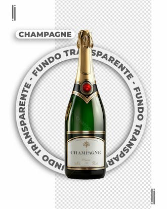 Garrafa de champagne | feliz ano novo | imagem sem fundo | png | psd editável
