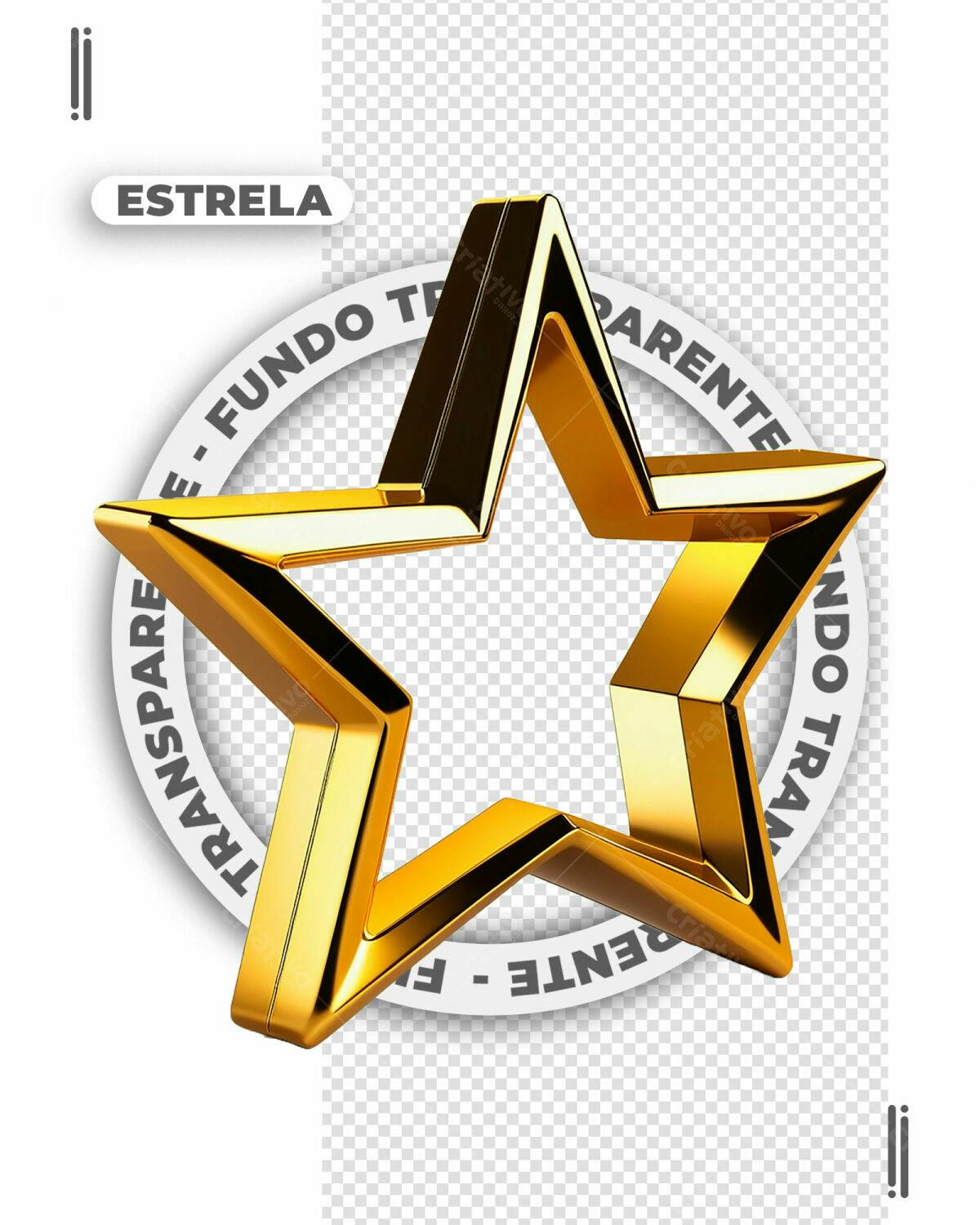 Estrela Dourada PSD Editável