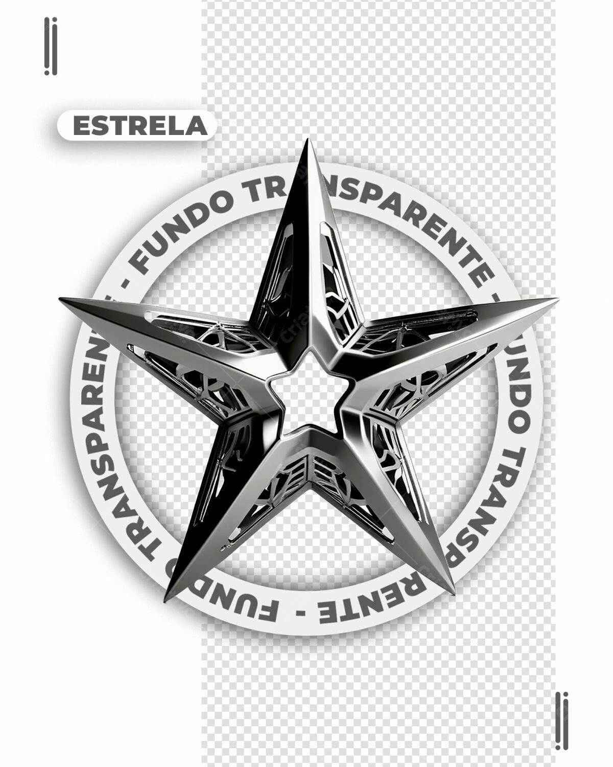 Estrela Metálica PSD Editável