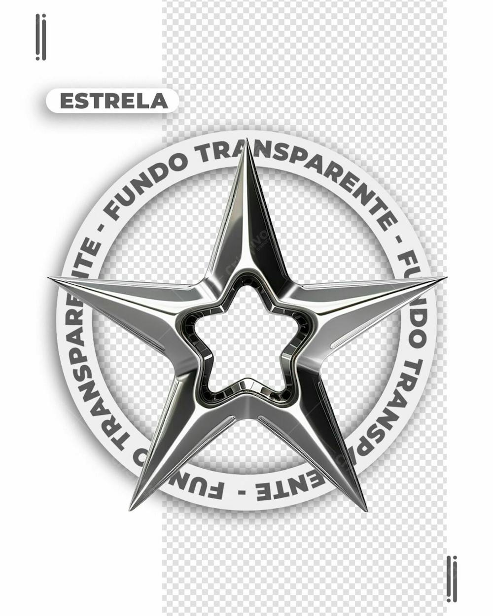 ESTRELA PRATEADA | FELIZ ANO NOVO | IMAGEM SEM FUNDO | PNG | PSD EDITÁVEL