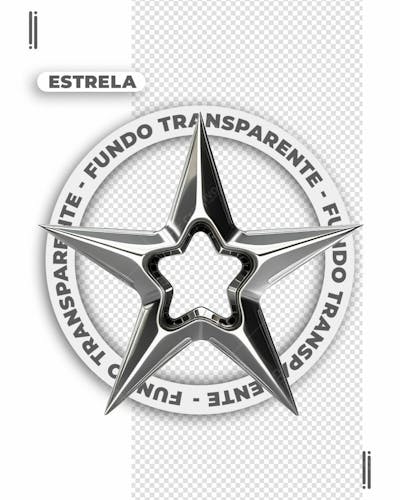 ESTRELA PRATEADA | FELIZ ANO NOVO | IMAGEM SEM FUNDO | PNG | PSD EDITÁVEL