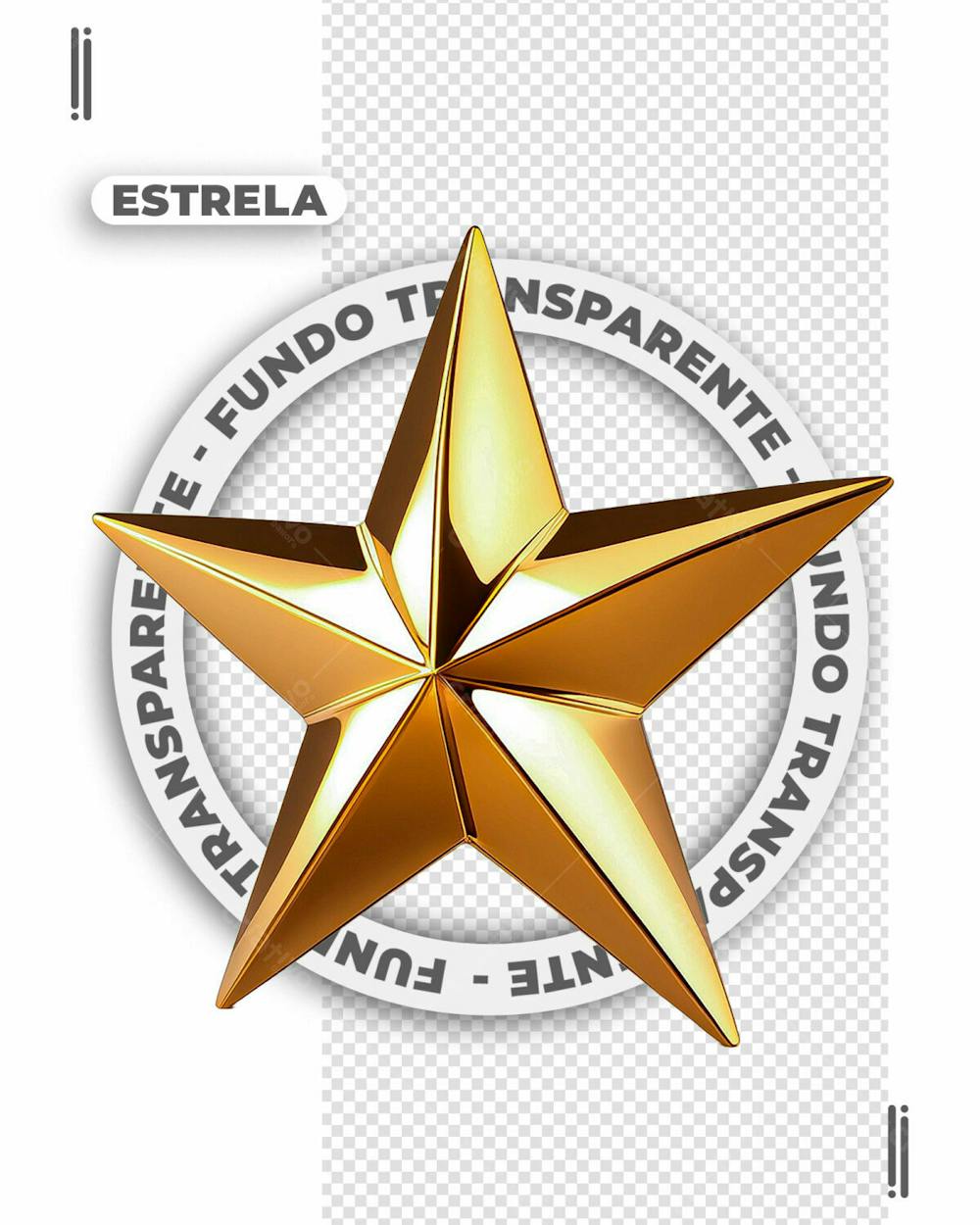 ESTRELA DOURADA | FELIZ ANO NOVO | IMAGEM SEM FUNDO | PNG | PSD EDITÁVEL