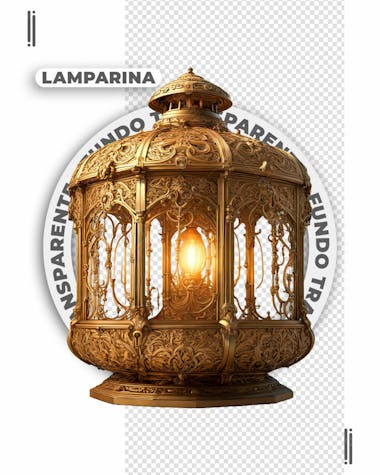 Lamparina antiga | feliz ano novo | imagem sem fundo | png | psd editável