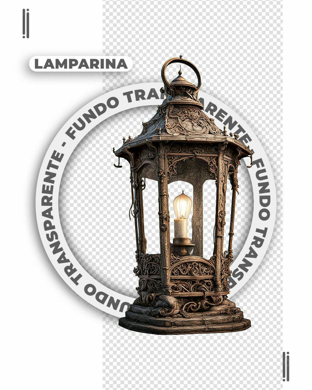 LAMPARINA ANTIGA | FELIZ ANO NOVO | IMAGEM SEM FUNDO | PNG | PSD EDITÁVEL