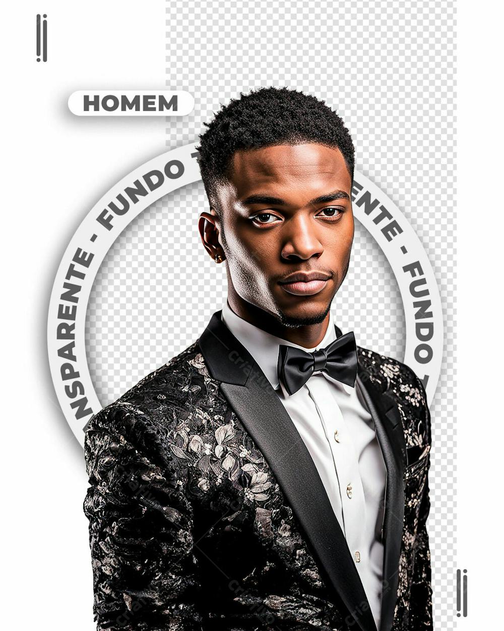 HOMEM NEGRO | FELIZ ANO NOVO | IMAGEM SEM FUNDO | PNG | PSD EDITÁVEL