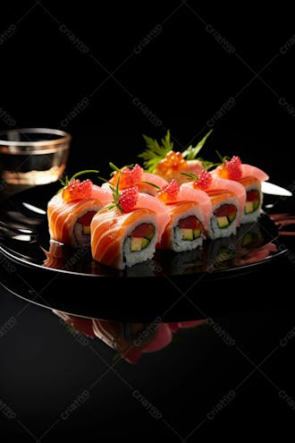 Comida japonesa sushi suculento ia posição 3