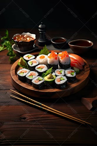 Comida japonesa sushi suculento ia posição 4