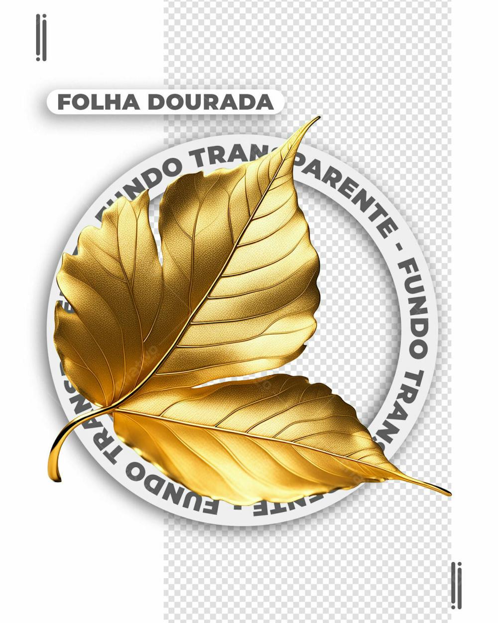 FOLHA DOURADA | FELIZ ANO NOVO | IMAGEM SEM FUNDO | PNG | PSD EDITÁVEL