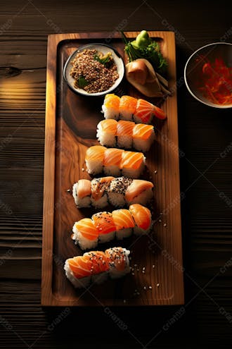 Comida japonesa sushi suculento ia posição 9