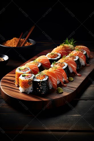 Comida japonesa sushi suculento ia posição 12
