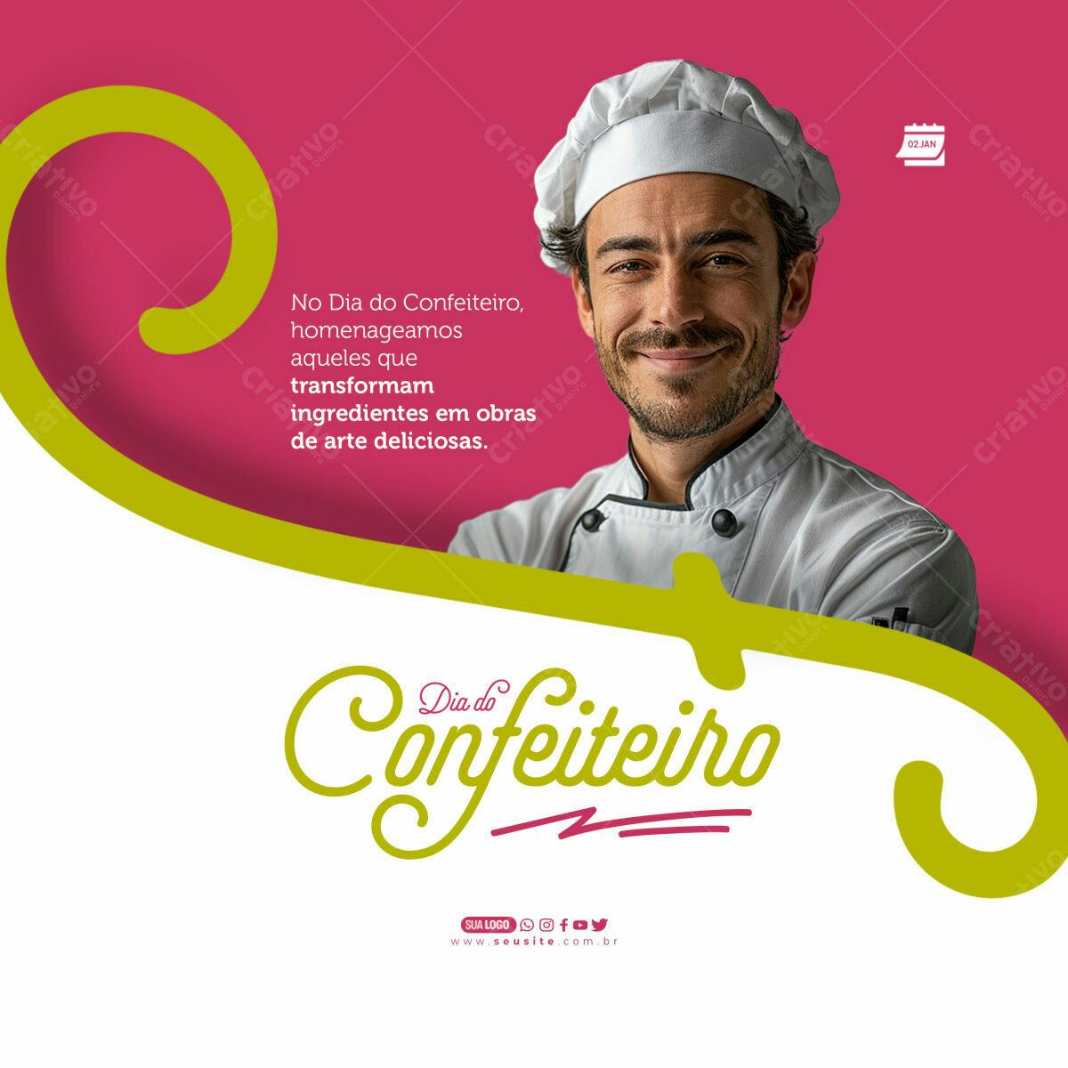 Flyer Dia do Confeiteiro PSD Editável