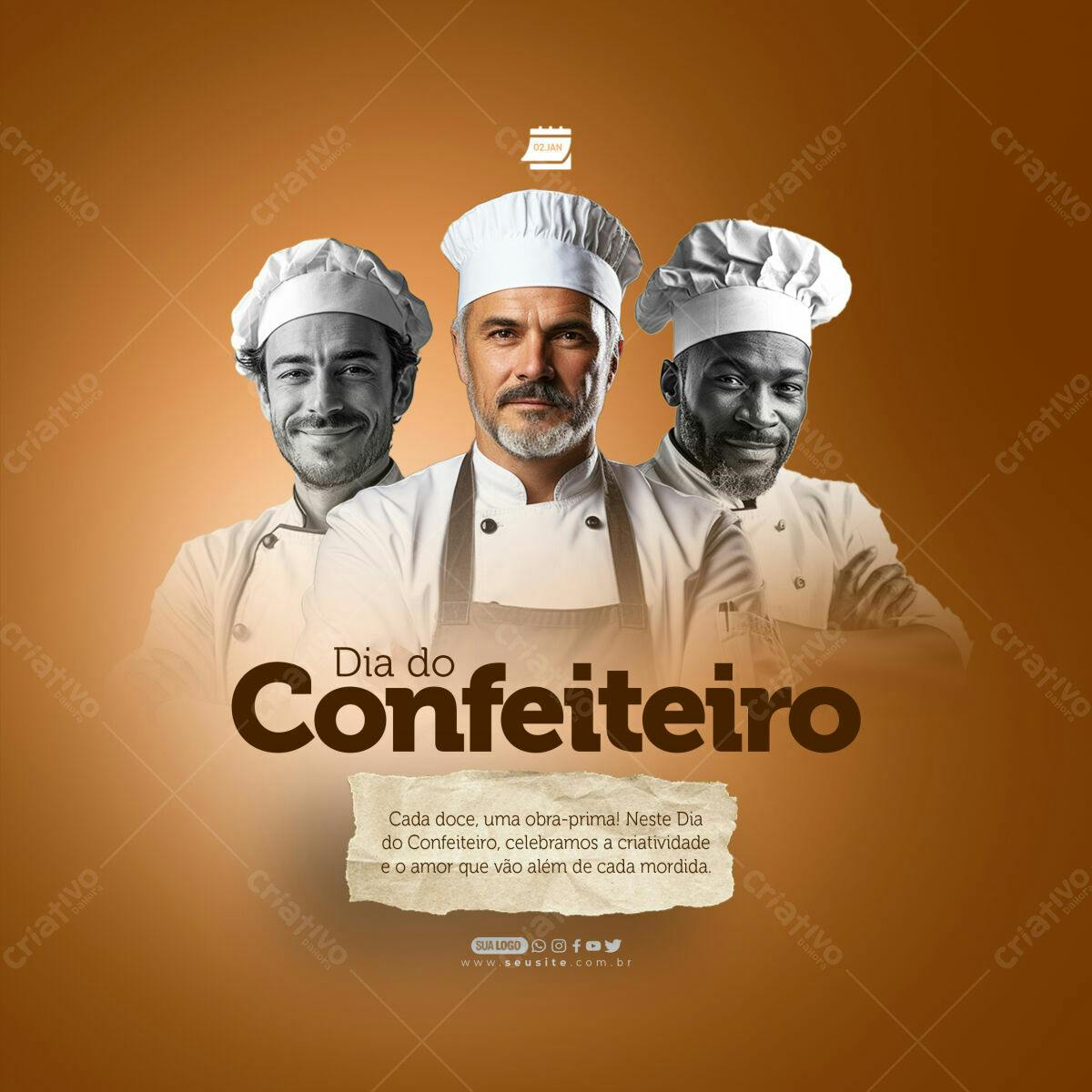 Flyer Dia do Confeiteiro PSD Editável