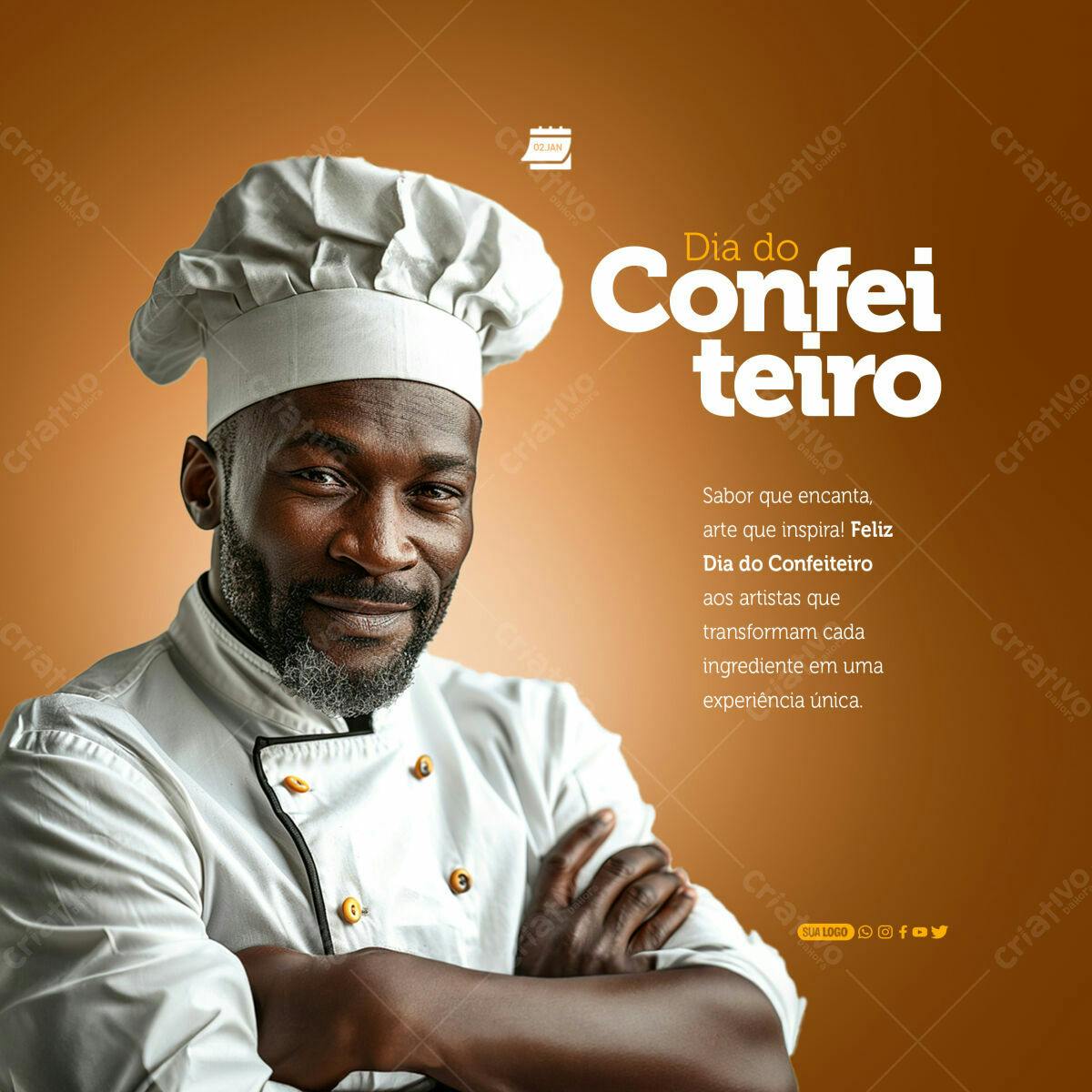 Postagem Dia do Confeiteiro PSD Editável
