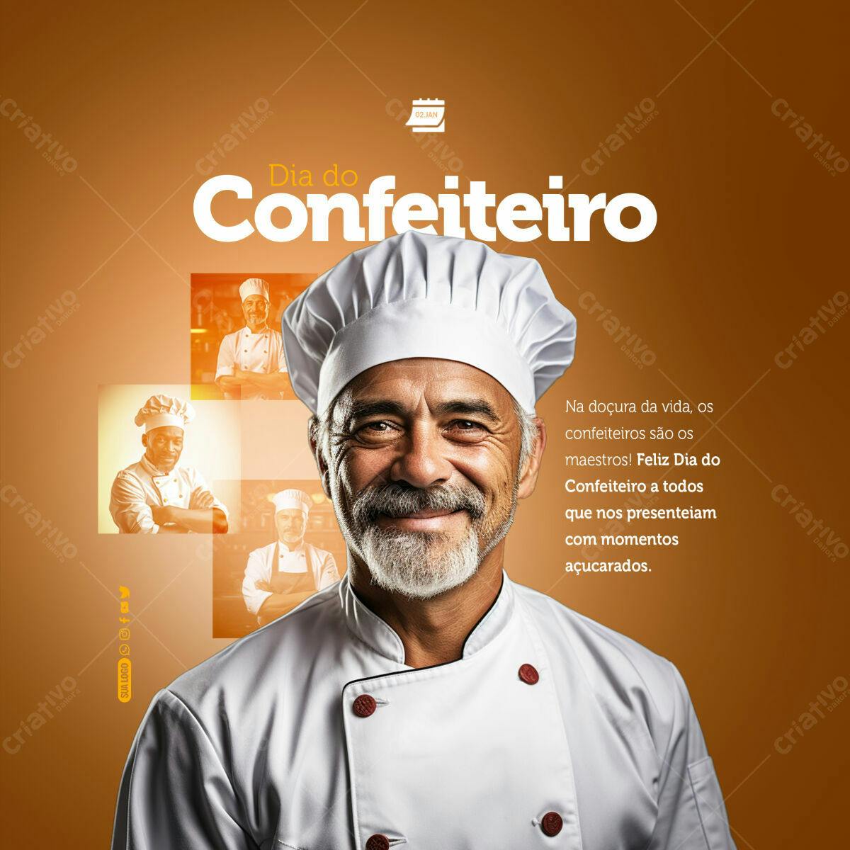 Postagem Dia do Confeiteiro PSD Editável