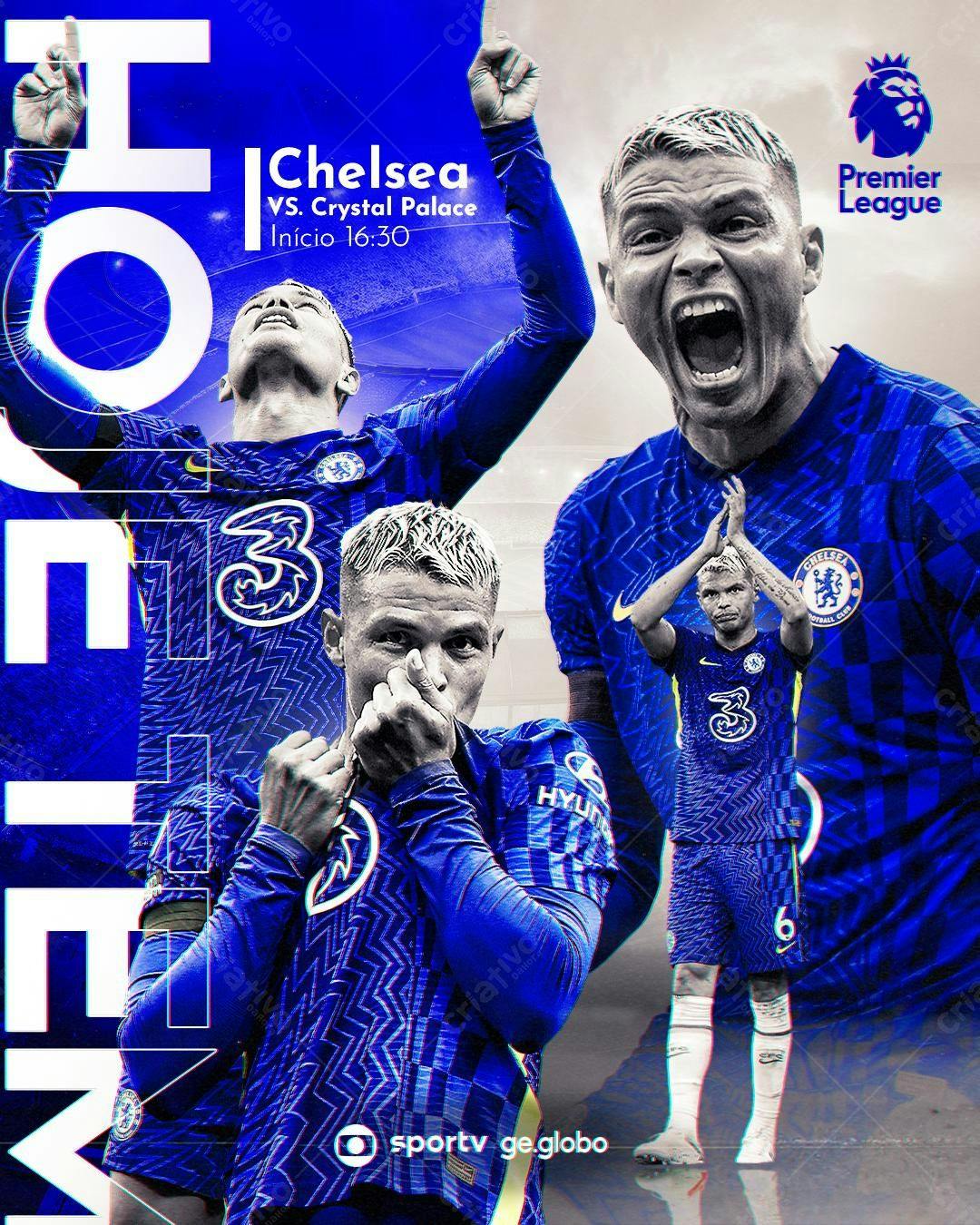 Poster Jogo Chelsea x Crystal Palace PSD Editável