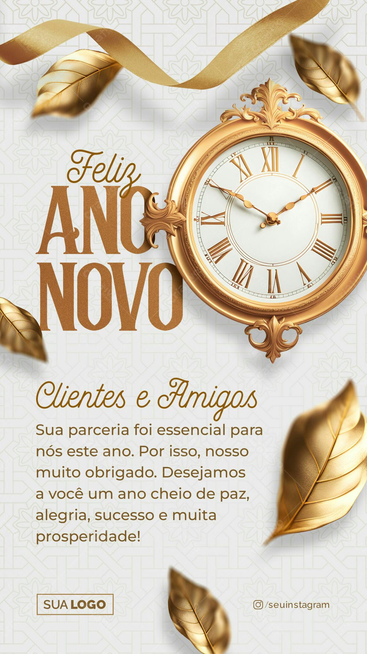 Flyer Feliz Ano Novo PSD Editável